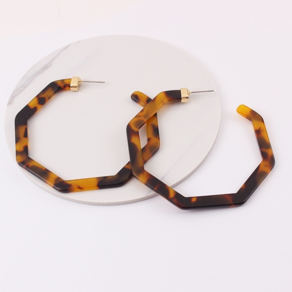 Geometric Hoop Earrings - Picture 4 of 7